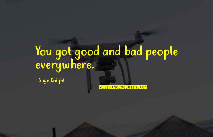 Pleasers Quotes By Suge Knight: You got good and bad people everywhere.