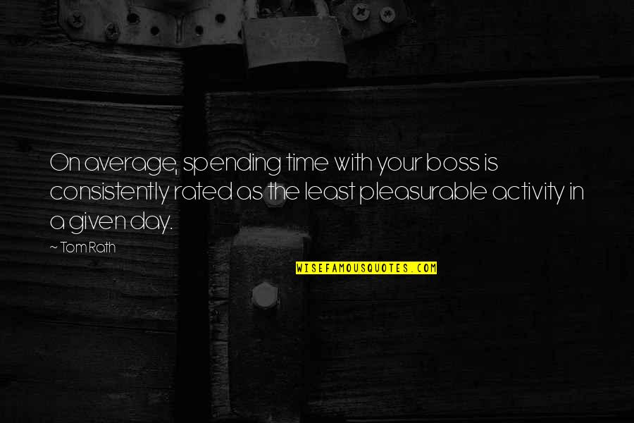 Pleasurable Activity Quotes By Tom Rath: On average, spending time with your boss is Pleasurable Activity Quotes By Tom Rath: On average, spending time with your boss is
