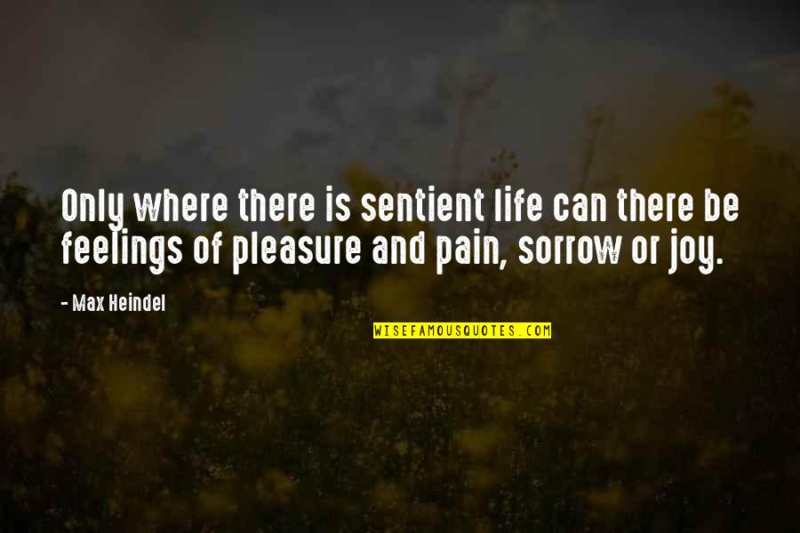 Pleasure And Joy Quotes By Max Heindel: Only where there is sentient life can there Pleasure And Joy Quotes By Max Heindel: Only where there is sentient life can there