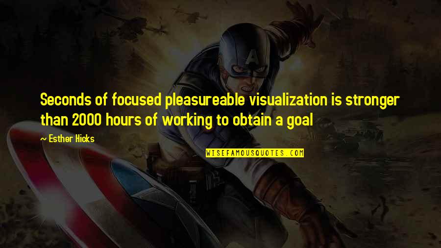 Pleasureable Quotes By Esther Hicks: Seconds of focused pleasureable visualization is stronger than Pleasureable Quotes By Esther Hicks: Seconds of focused pleasureable visualization is stronger than