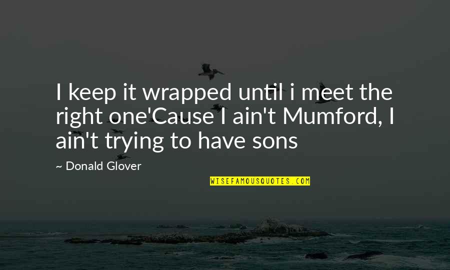 Pleats Collection Quotes By Donald Glover: I keep it wrapped until i meet the