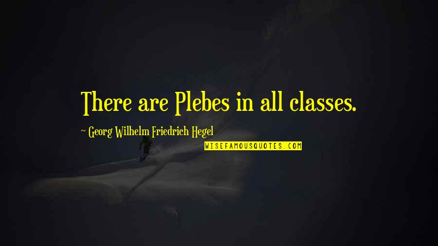 Plebes Quotes By Georg Wilhelm Friedrich Hegel: There are Plebes in all classes.