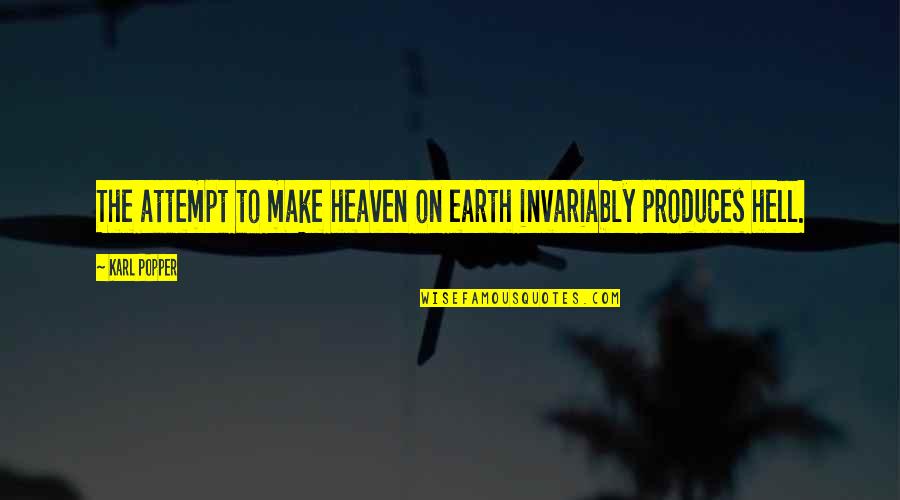 Plebeyos Pipiripau Quotes By Karl Popper: The attempt to make heaven on earth invariably