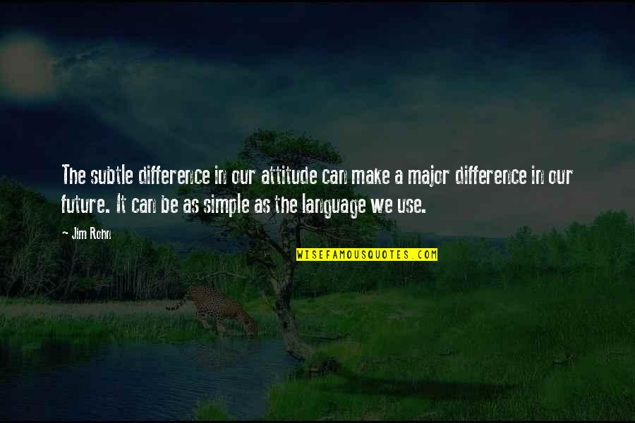 Plebiscite Pronunciation Quotes By Jim Rohn: The subtle difference in our attitude can make