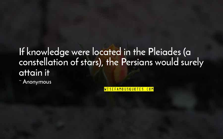 Pleiades Constellation Quotes By Anonymous: If knowledge were located in the Pleiades (a