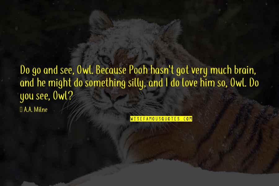 Pleiotropy Genetics Quotes By A.A. Milne: Do go and see, Owl. Because Pooh hasn't