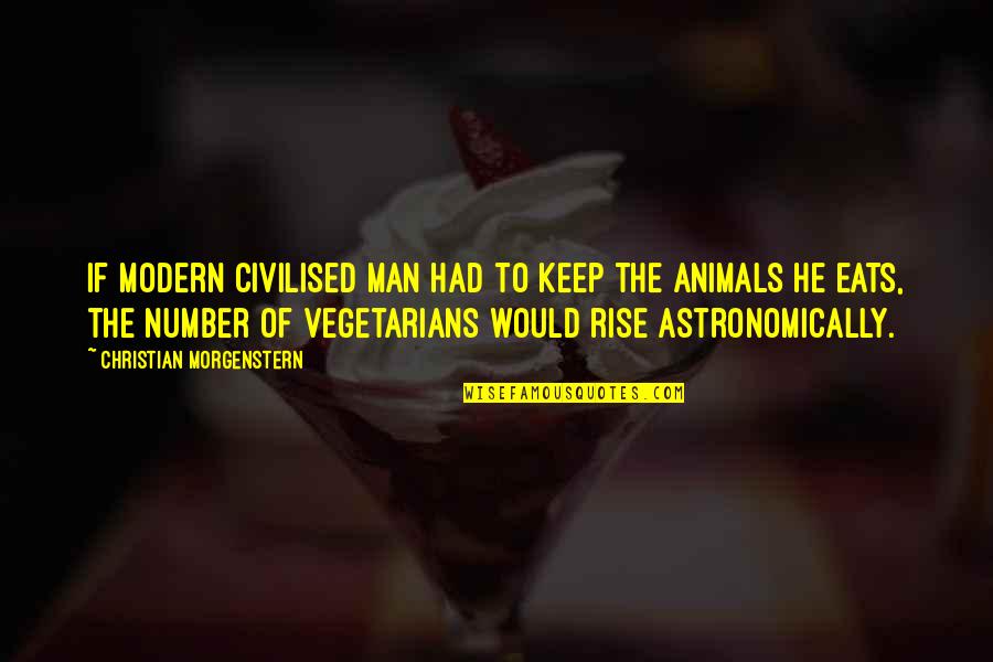 Plendl Show Quotes By Christian Morgenstern: If modern civilised man had to keep the Plendl Show Quotes By Christian Morgenstern: If modern civilised man had to keep the