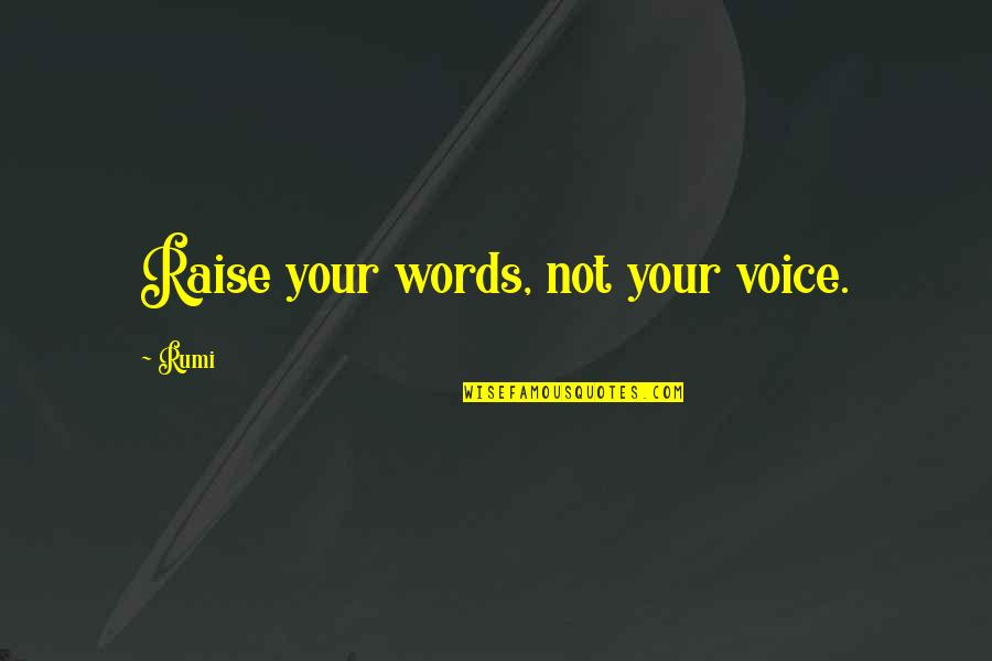 Plenty More Fish In The Sea Quotes By Rumi: Raise your words, not your voice.