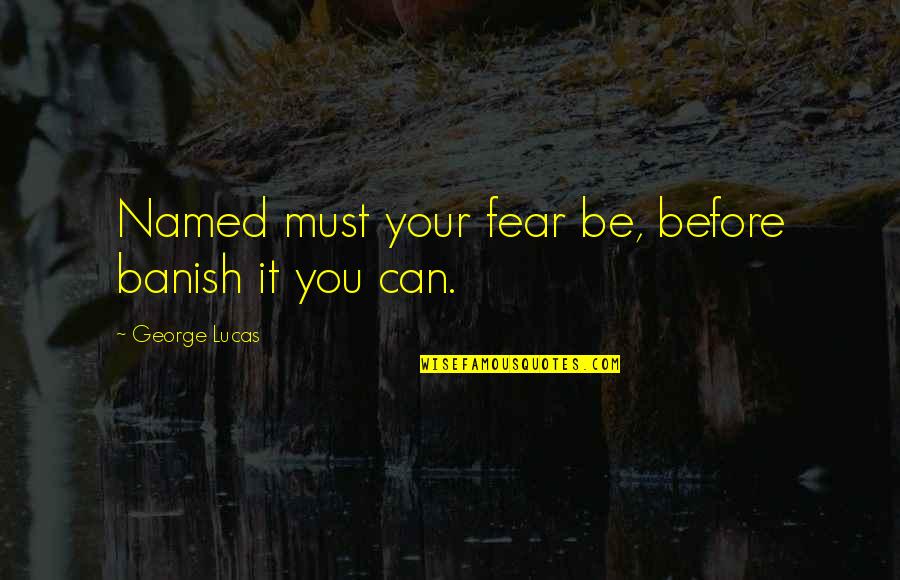 Pletzer Family From Austria Quotes By George Lucas: Named must your fear be, before banish it