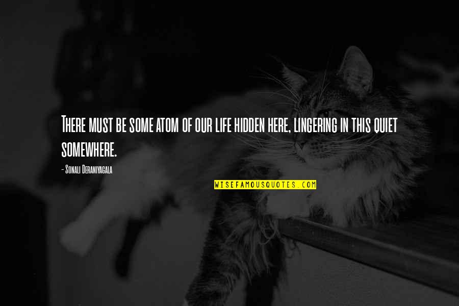 Plexiglas Quotes By Sonali Deraniyagala: There must be some atom of our life Plexiglas Quotes By Sonali Deraniyagala: There must be some atom of our life