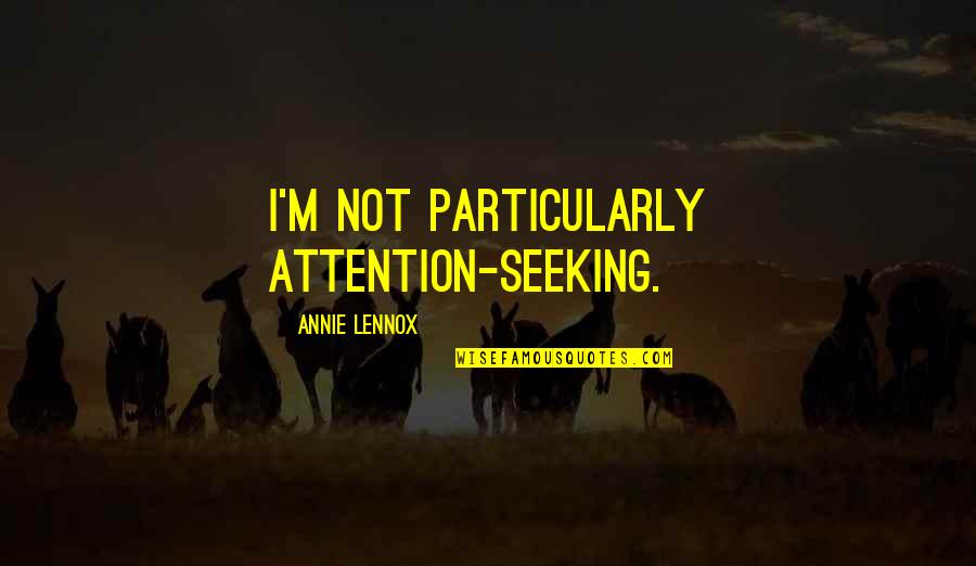 Pligrimage Quotes By Annie Lennox: I'm not particularly attention-seeking.