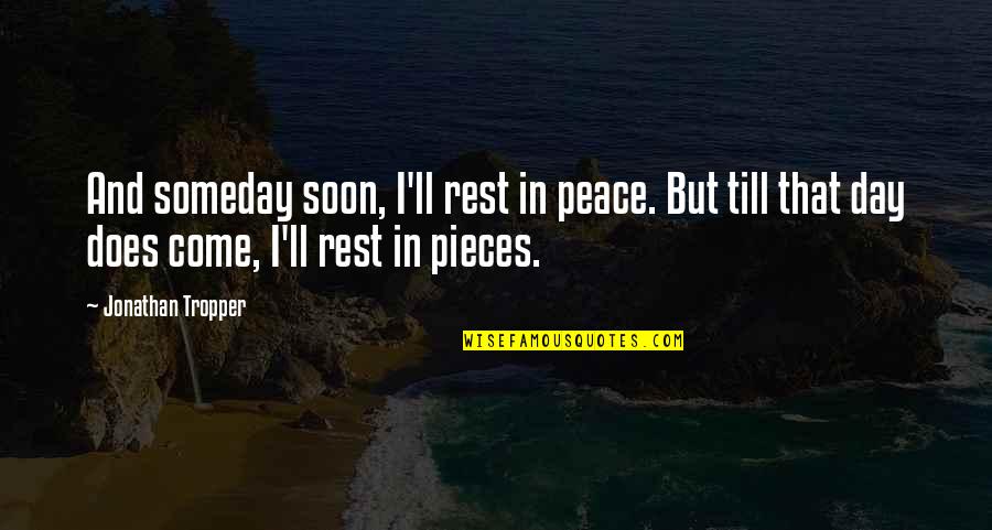 Pligrimage Quotes By Jonathan Tropper: And someday soon, I'll rest in peace. But