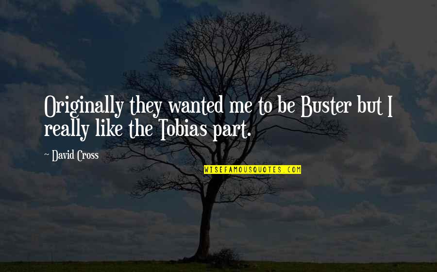 Plodders Means Quotes By David Cross: Originally they wanted me to be Buster but