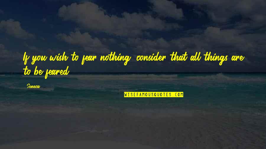 Plongeur Chauffe Quotes By Seneca.: If you wish to fear nothing, consider that