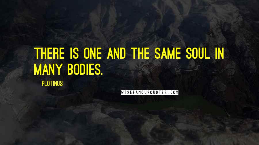 Plotinus quotes: There is one and the same soul in many bodies.