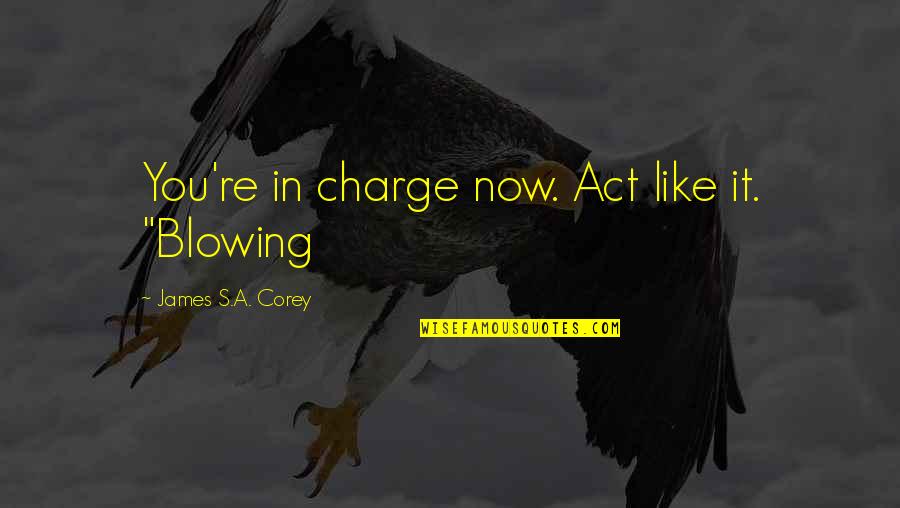 Ploughs Quotes By James S.A. Corey: You're in charge now. Act like it. "Blowing