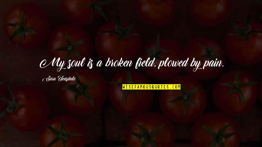 Plowed Quotes By Sara Teasdale: My soul is a broken field, plowed by