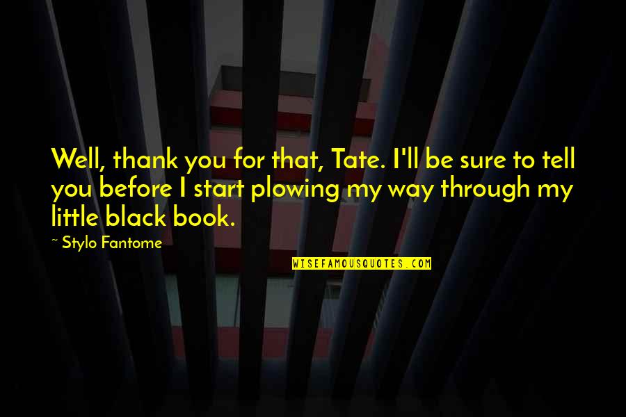 Plowing Quotes By Stylo Fantome: Well, thank you for that, Tate. I'll be