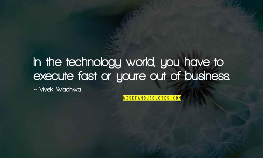 Plugging Quotes By Vivek Wadhwa: In the technology world, you have to execute