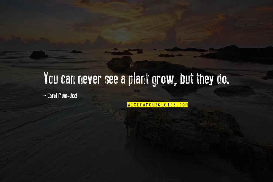 Plum Quotes By Carol Plum-Ucci: You can never see a plant grow, but