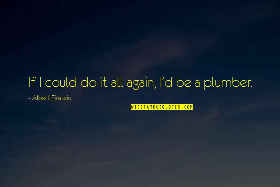 Plumber Quotes By Albert Einstein: If I could do it all again, I'd