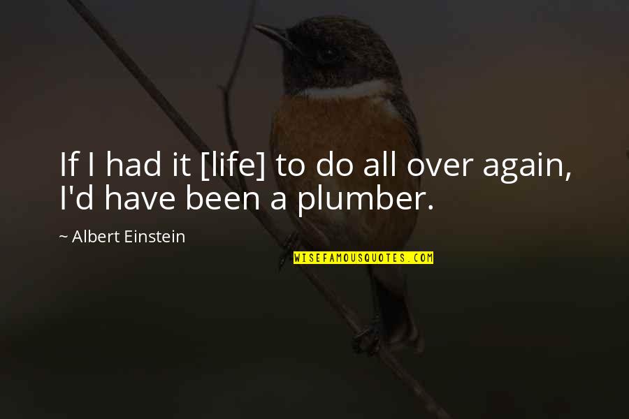 Plumber Quotes By Albert Einstein: If I had it [life] to do all