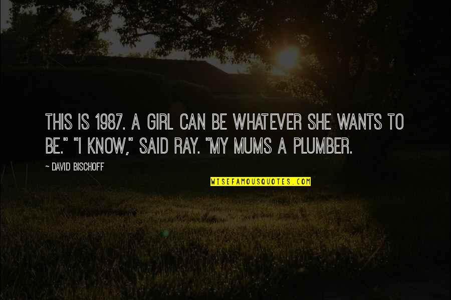 Plumber Quotes By David Bischoff: This is 1987. A girl can be whatever