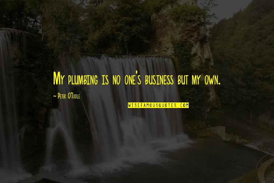 Plumbing Quotes By Peter O'Toole: My plumbing is no one's business but my