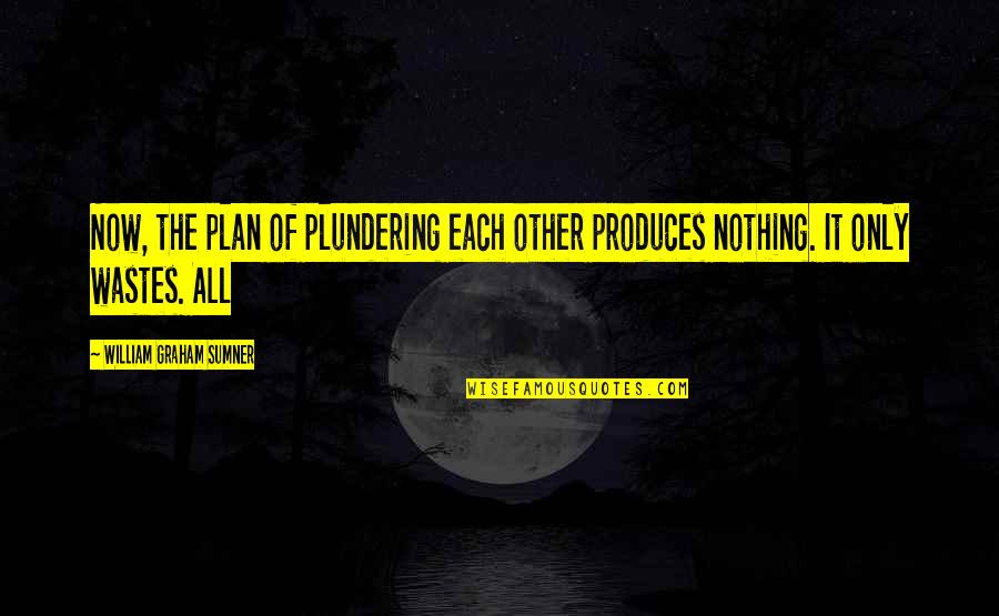 Plundering Quotes By William Graham Sumner: Now, the plan of plundering each other produces
