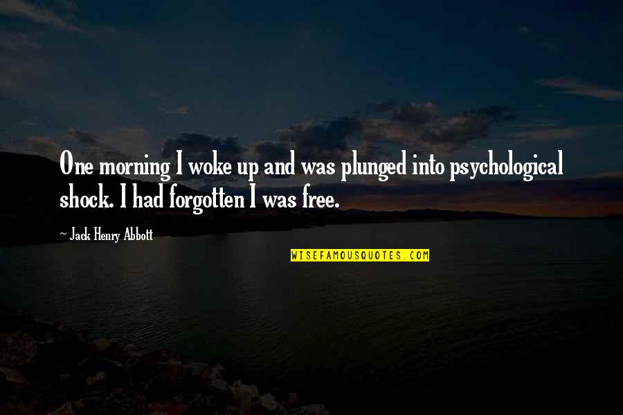 Plunged Quotes By Jack Henry Abbott: One morning I woke up and was plunged