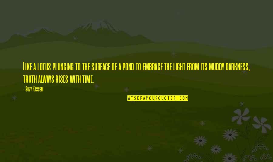 Plunging Quotes By Suzy Kassem: Like a lotus plunging to the surface of