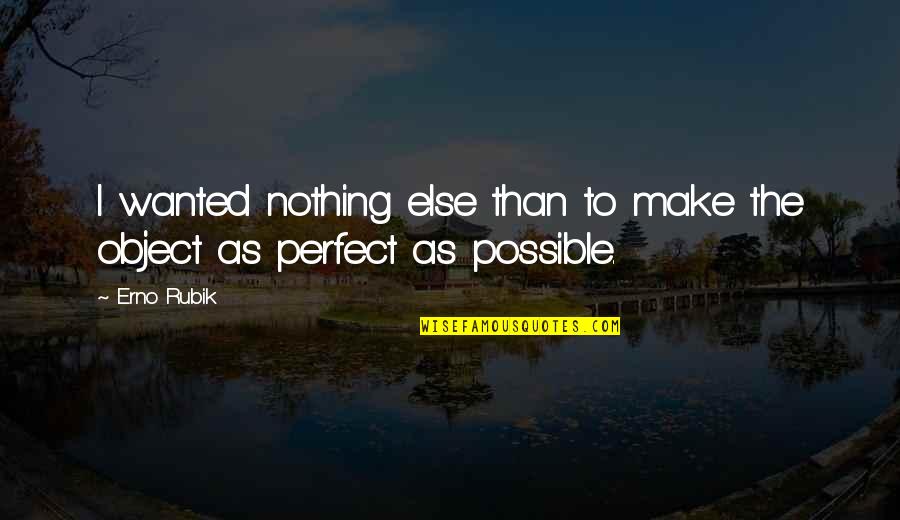 Pluperfect Endings Quotes By Erno Rubik: I wanted nothing else than to make the