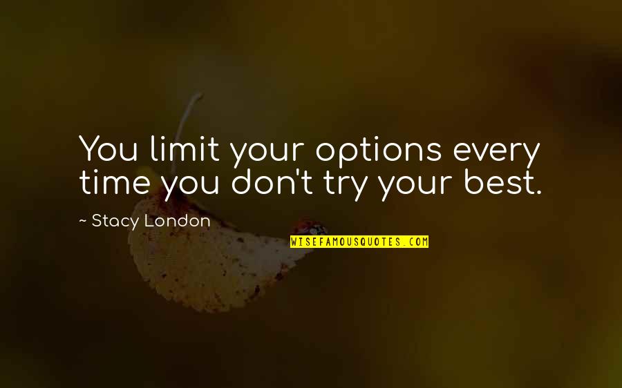 Pluralidade Cultural No Brasil Quotes By Stacy London: You limit your options every time you don't Pluralidade Cultural No Brasil Quotes By Stacy London: You limit your options every time you don't