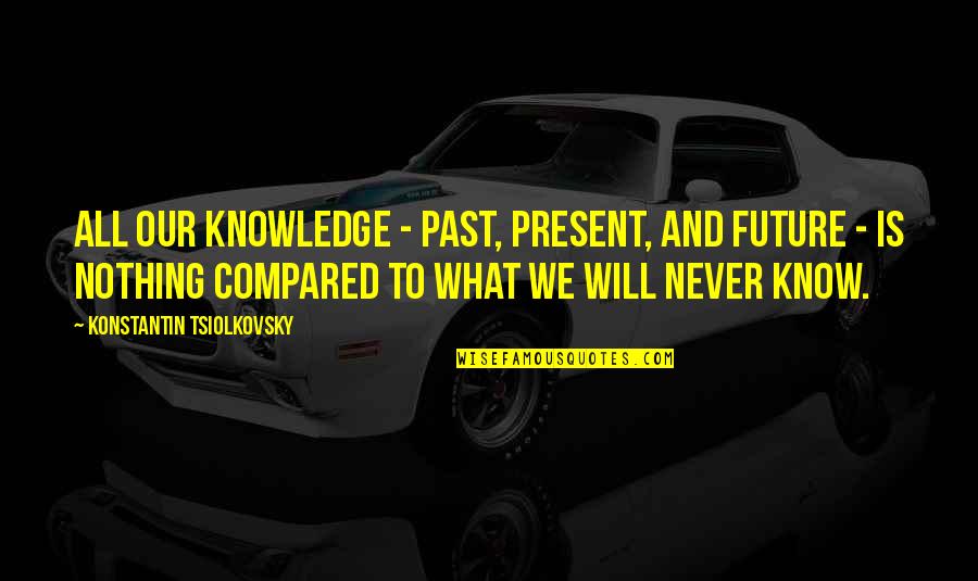 Pma Quote Quotes By Konstantin Tsiolkovsky: All our knowledge - past, present, and future