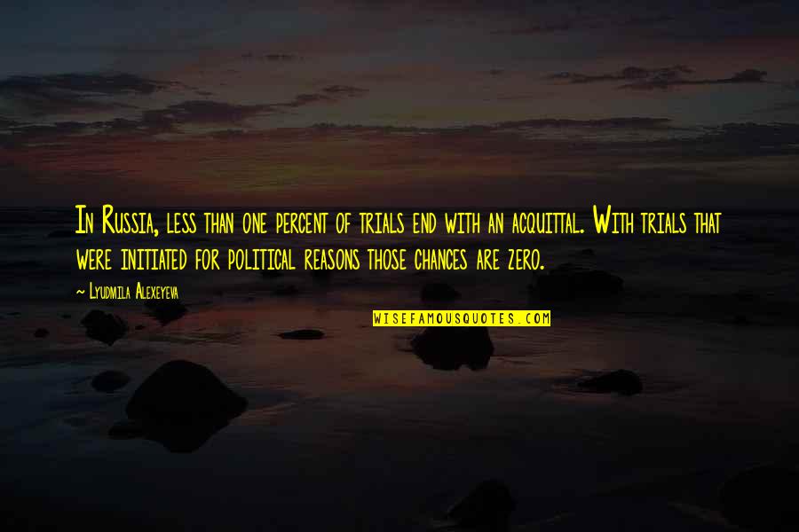 Po562 Quotes By Lyudmila Alexeyeva: In Russia, less than one percent of trials Po562 Quotes By Lyudmila Alexeyeva: In Russia, less than one percent of trials