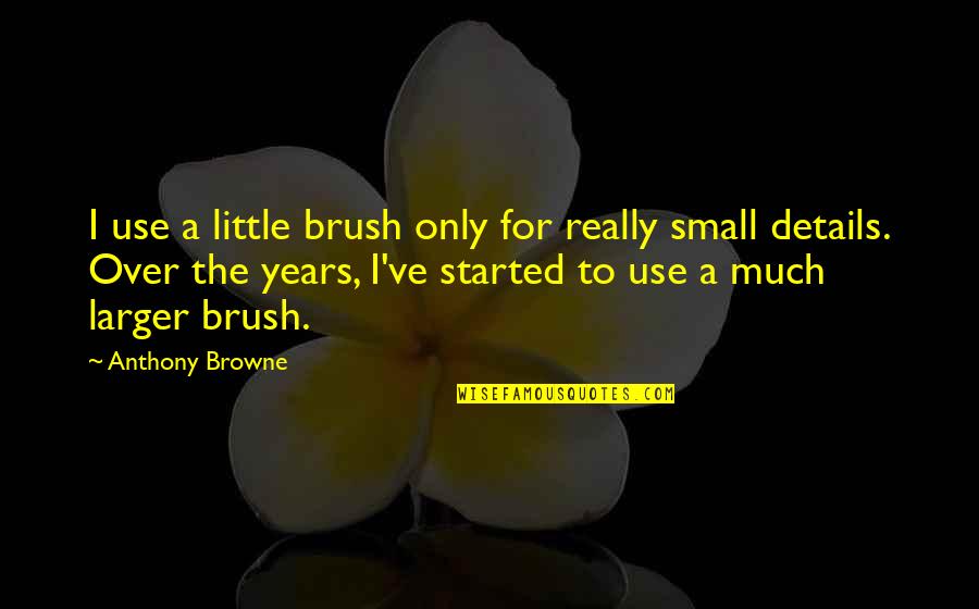 Pobby And Blue Quotes By Anthony Browne: I use a little brush only for really Pobby And Blue Quotes By Anthony Browne: I use a little brush only for really