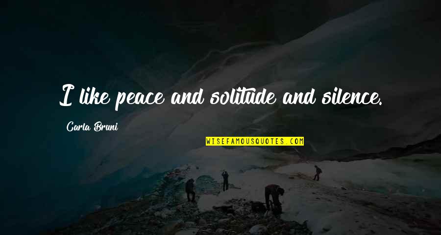 Poblaci N Rural Quotes By Carla Bruni: I like peace and solitude and silence. Poblaci N Rural Quotes By Carla Bruni: I like peace and solitude and silence.