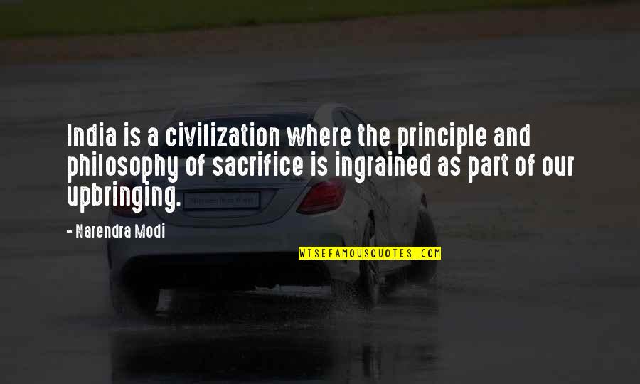 Pocholo Papa Quotes By Narendra Modi: India is a civilization where the principle and