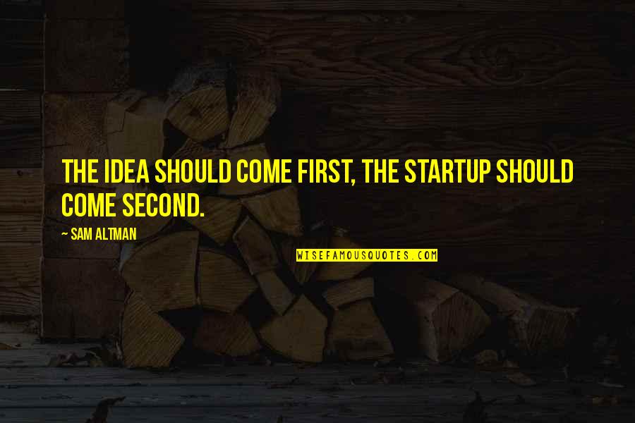 Pochwala Siostry Quotes By Sam Altman: The idea should come first, the startup should
