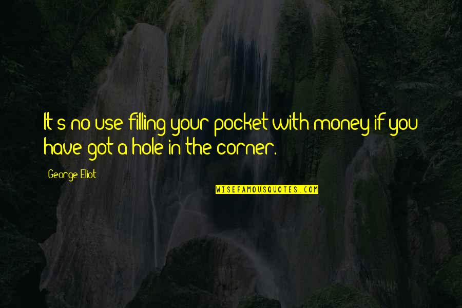 Pocket Quotes By George Eliot: It's no use filling your pocket with money Pocket Quotes By George Eliot: It's no use filling your pocket with money