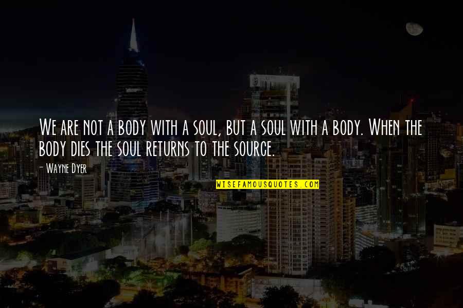 Pocketing Fabric Quotes By Wayne Dyer: We are not a body with a soul,
