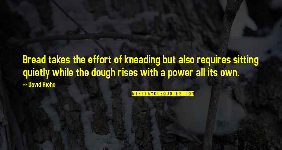 Podany Plumbing Quotes By David Richo: Bread takes the effort of kneading but also