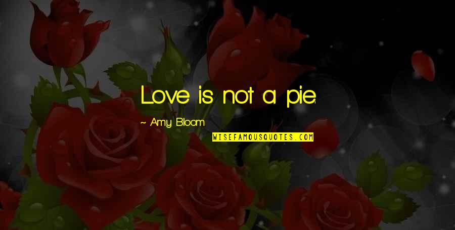 Podiatrist Recommended Quotes By Amy Bloom: Love is not a pie.