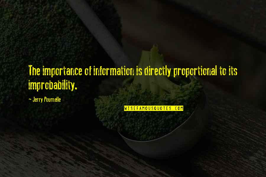Podiatry Institute Quotes By Jerry Pournelle: The importance of information is directly proportional to