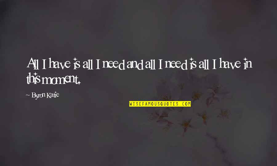 Podrian La Quotes By Byron Katie: All I have is all I need and