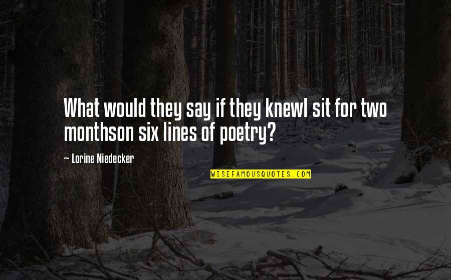 Poehead Quotes By Lorine Niedecker: What would they say if they knewI sit Poehead Quotes By Lorine Niedecker: What would they say if they knewI sit