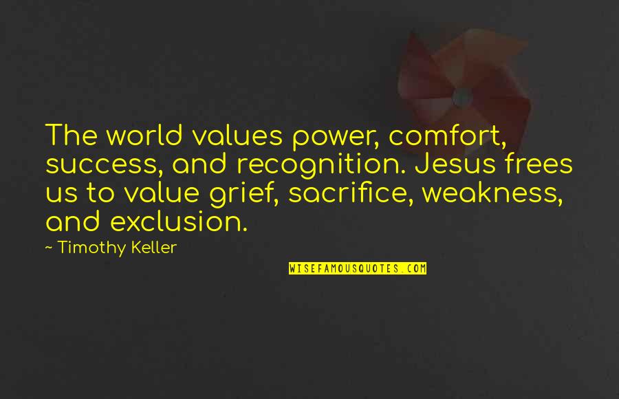 Poem Hunter Quotes By Timothy Keller: The world values power, comfort, success, and recognition.