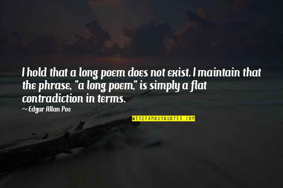 Poem In Quotes By Edgar Allan Poe: I hold that a long poem does not