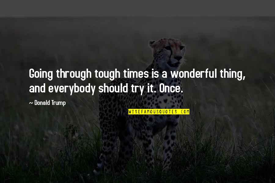 Poente E Quotes By Donald Trump: Going through tough times is a wonderful thing,