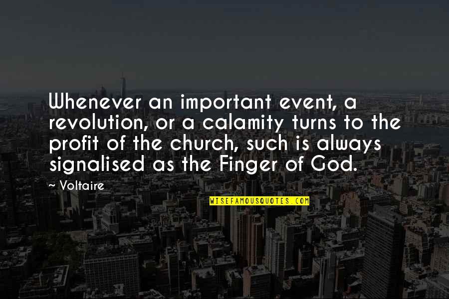 Poeschla Quotes By Voltaire: Whenever an important event, a revolution, or a